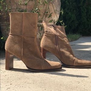 Brown suede boots